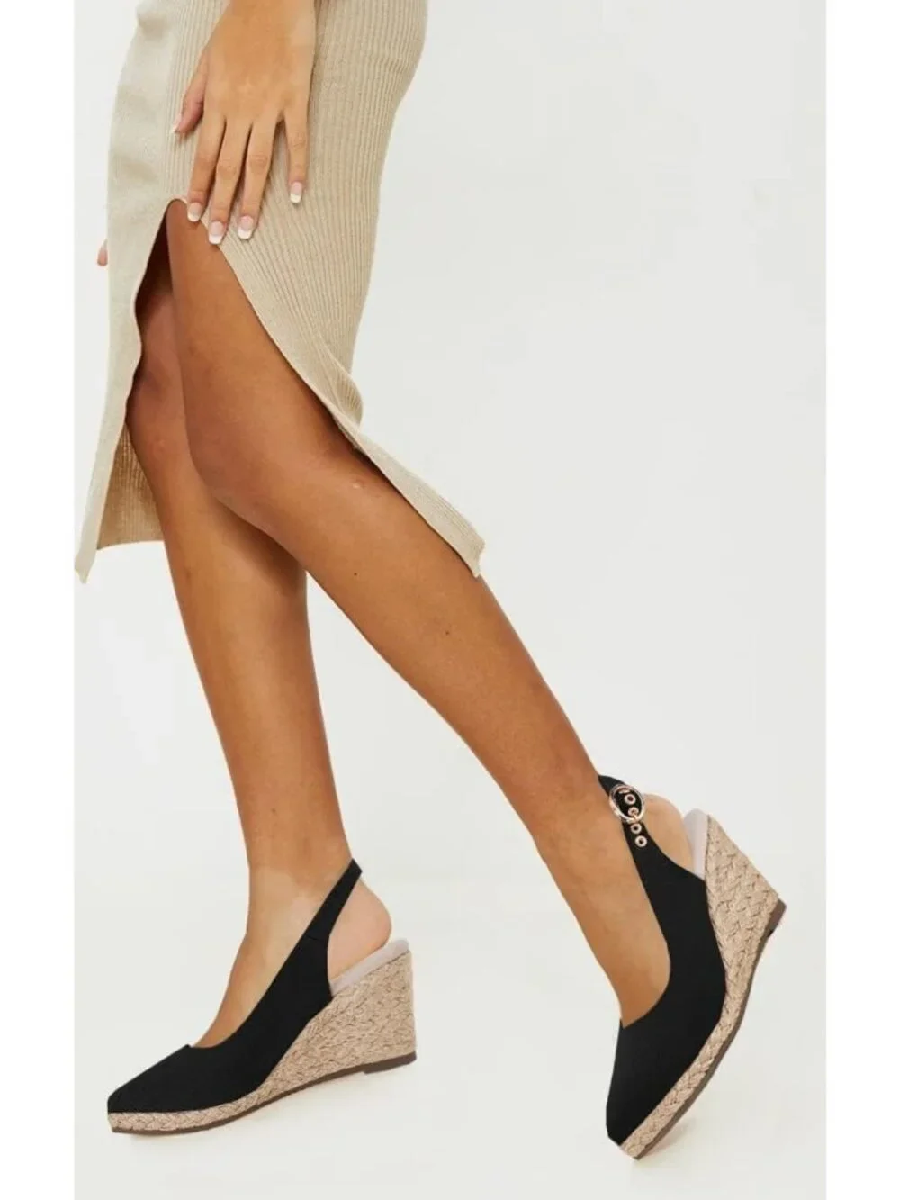 Comfortable Closed Toe Slingback Wedge Sandals - Casual Espadrilles for Summer
